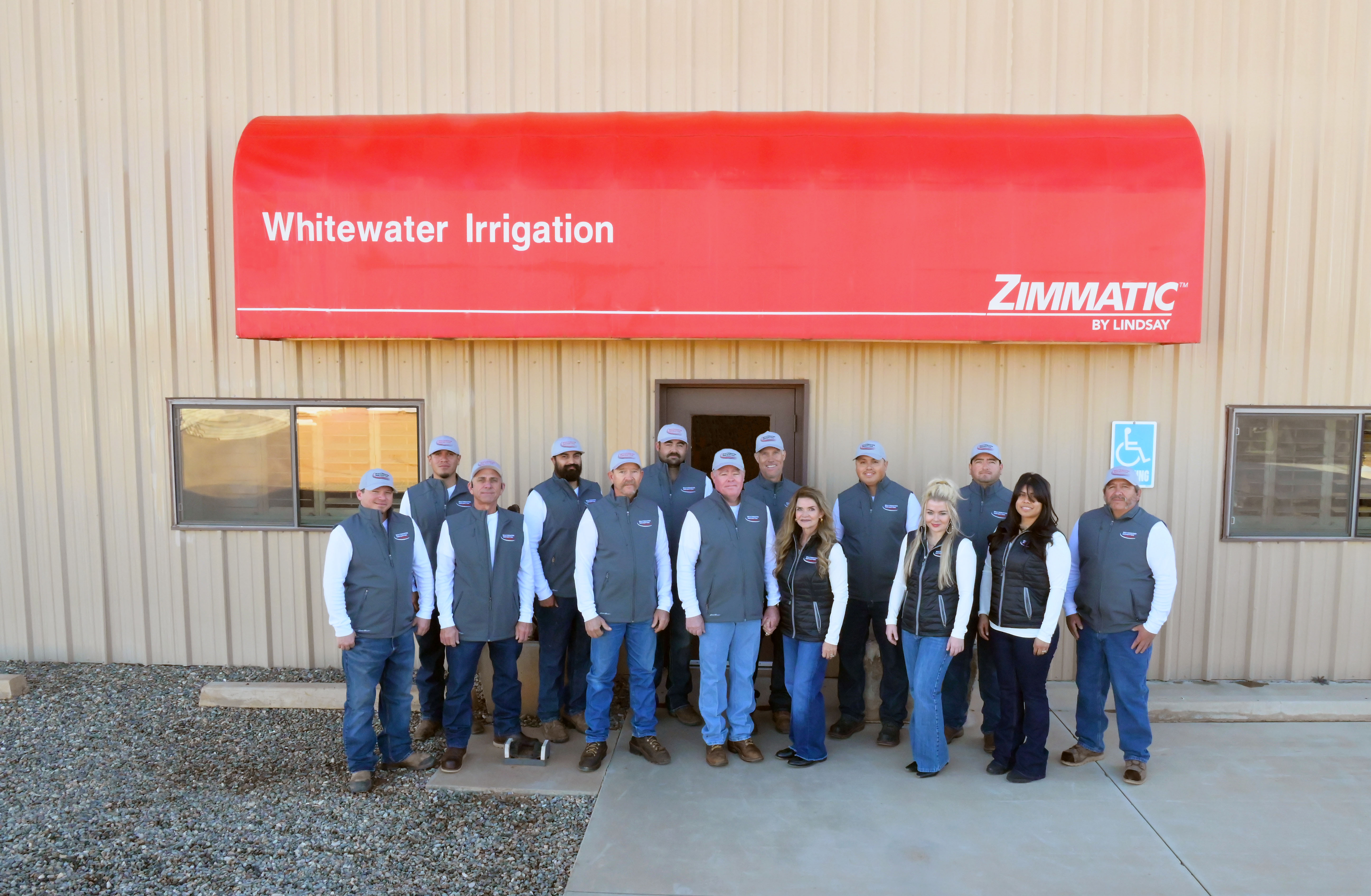 The Whitewater Irrigation team outside the Cochise, Arizona shop